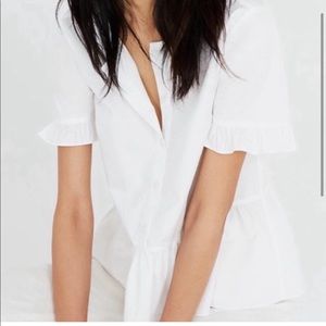Madewell Babydoll Peplum Button Up Shirt